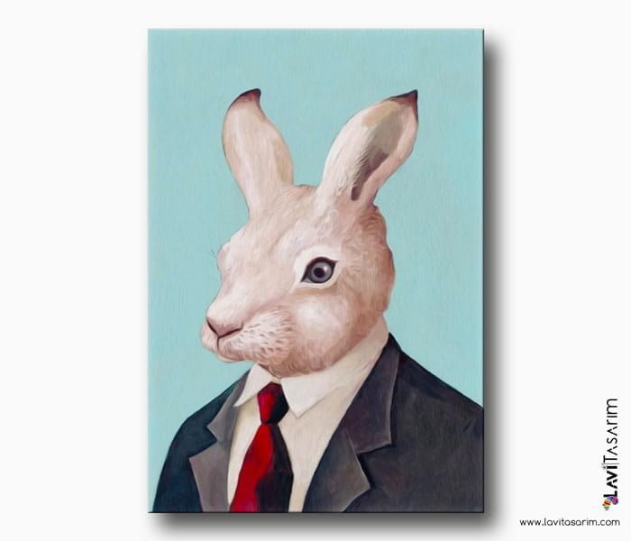 tavşan kanvas tablo