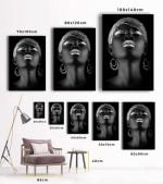 afrikalı kadın tablosu gümüş , en güzel afrikalı kadın tablolar , gümüş afrikalı zenci kadın kanvas tablo, lavi tasarım
