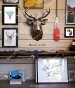 3 boyutlu metal tablo geyik kafası , deer head , metal art sanat 3d , lavi tasarım , lavi tasarim 3d dekorasyon ürünleri