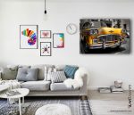 klasik taksi kanvas tablo , classic taxi canvas print , lavi tasarim , dekorasyon ürünleri izmir
