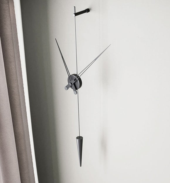 sarkaçlı saat modeli lavi tasarım pendulo beyaz oda duvarında asılı