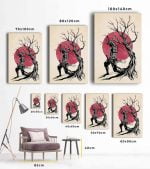 Samuray ve Ağaç Kanvas Tablo ev dekorasyon ürünleri mağazası Lavi Tasarım da