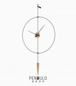3D Duvar Saati Pendulo Hoop, Ahşap Duvar Saati, Lavi Tasarım, yuvarlak uzun tasarım duvar saati