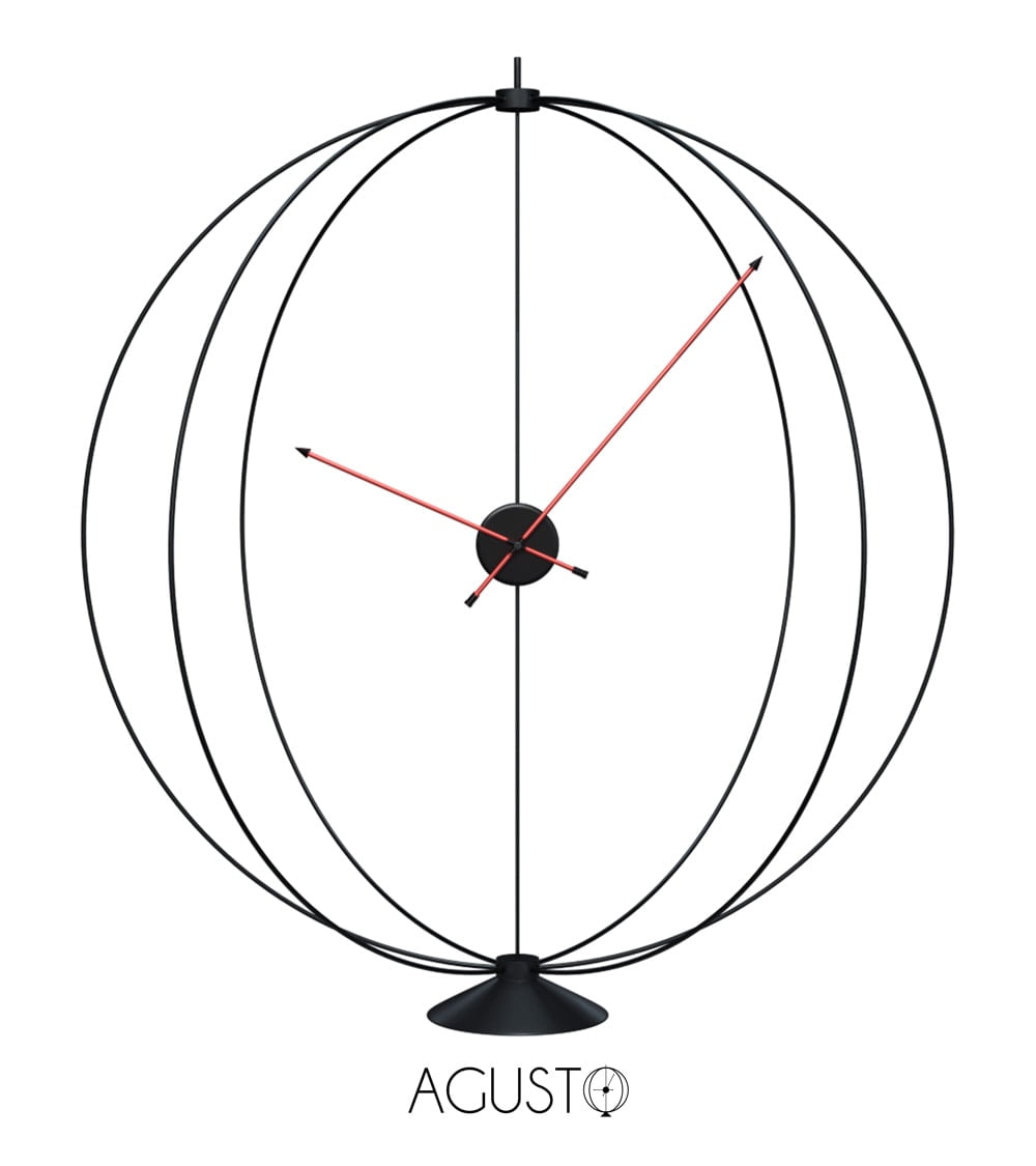 Siyah Kırmızı Yer Saati Agusto 90 en güzel masa saati ve yer saatleri modelleri mağazası Lavi Tasarım da